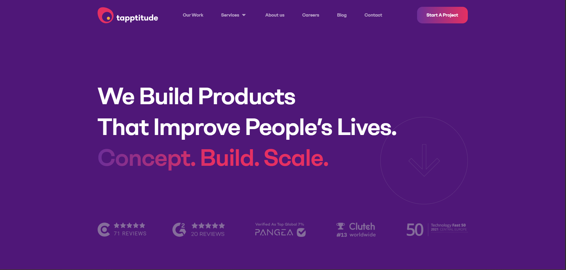 Taptitude mobile app development company website