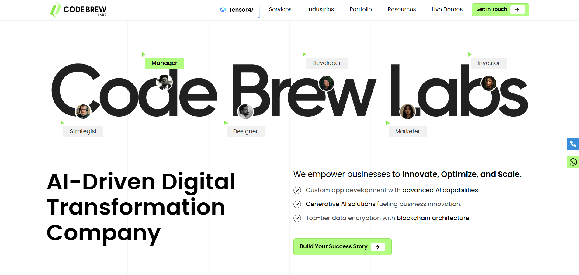 Code Brew Labs AI-driven mobile app development company website