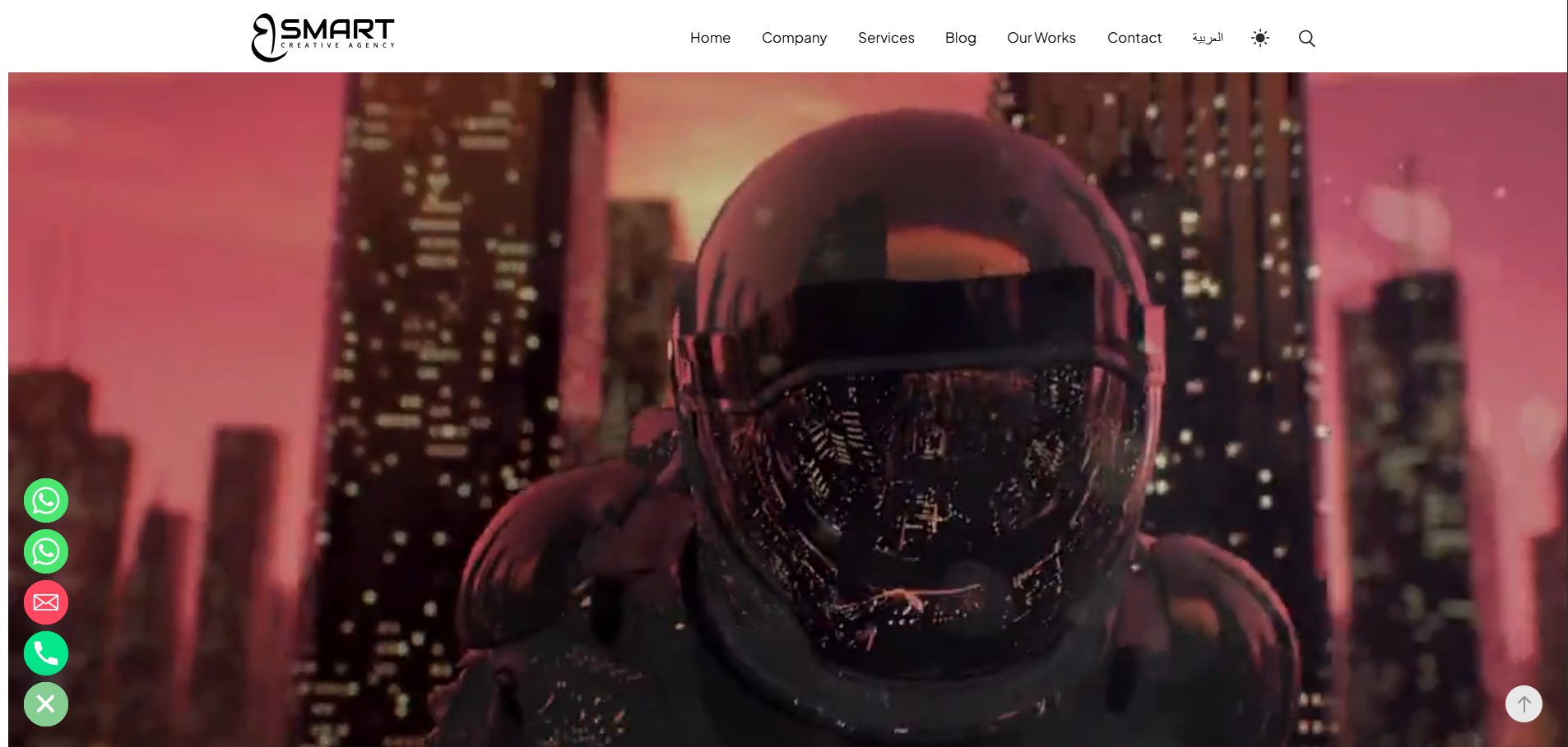 Smart Creative Agency website showcasing a modern creative agency homepage with digital design and creative services.