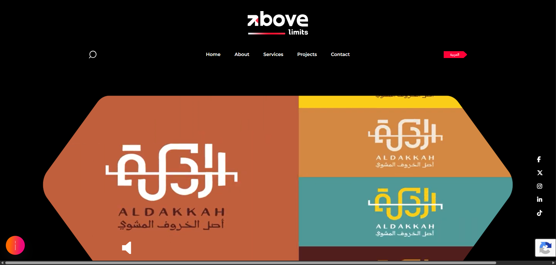 Above Limits website showcasing creative branding, logo design, and visual identity services.